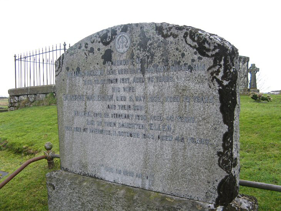 Photo of headstones/Catherine MacLeod (MacLennan) died 1932 MI Tai St Duthus